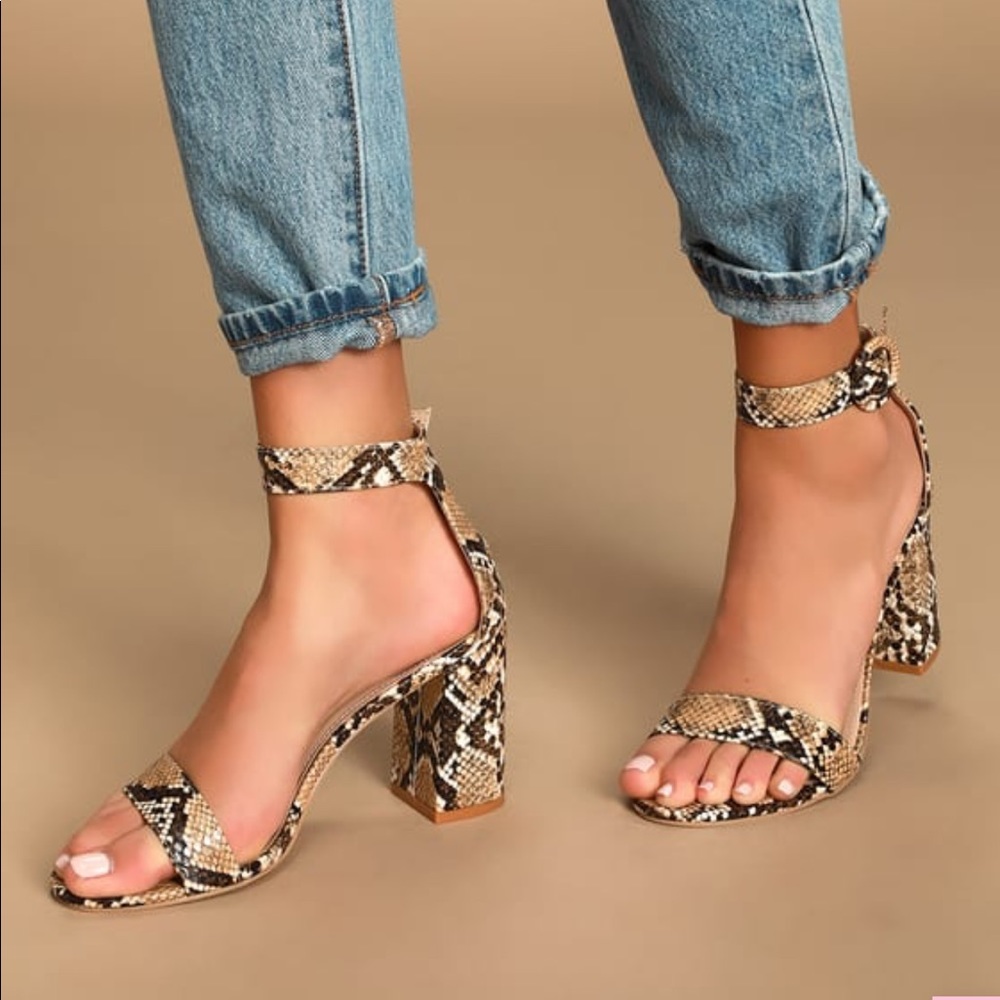 NEW SNAKE ANKLE STRAP HEELS